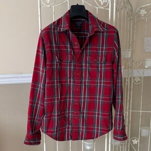 Abercrombie & Fitch Red Plaid Button-Down Shirt
